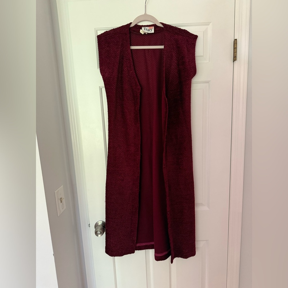 Vintage Red Long Sweater Vest